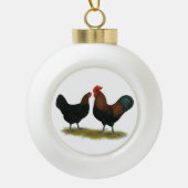 Marans Black Copper Keramische Bal Ornament (Voorkant)