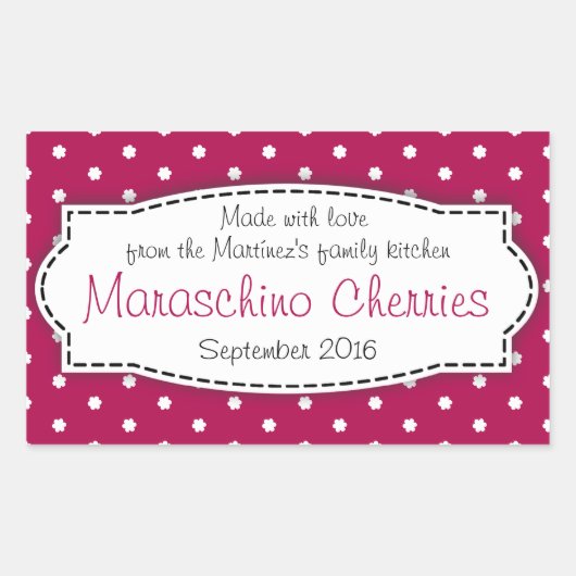 Maraschino cerises rouge étiquette autocollant (Devant)