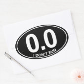 Marathon 0.0 I Don't Run Oval Sticker (Zwart) (Envelop)