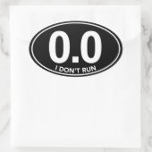 Marathon 0.0 I Don't Run Oval Sticker (Zwart) (Tas)