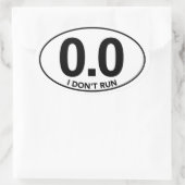 Marathon 0.0 Ik ren geen ovaal sticker. Ovale Sticker (Tas)