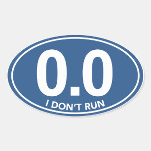 Marathon 0.0 Je n'utilise pas Sticker ovale (Bleu)