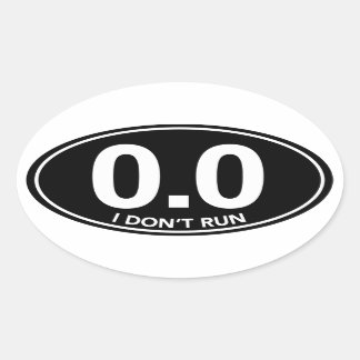 Marathon 0.0 Je n'utilise pas Sticker ovale (Noir)