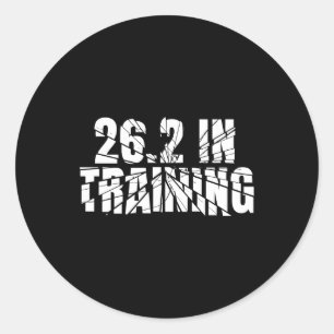 Marathon 26.2 in training loopwerk ronde sticker