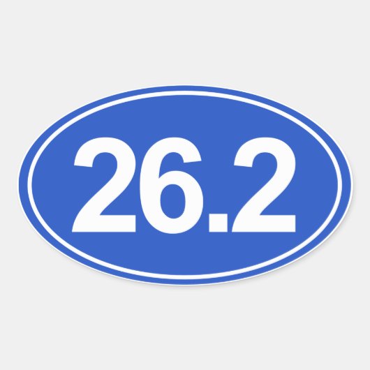 Marathon 26,2 mijl ovale Sticker (blauw) (Voorkant)