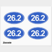 Marathon 26,2 mijl ovale Sticker (blauw) (Vel)