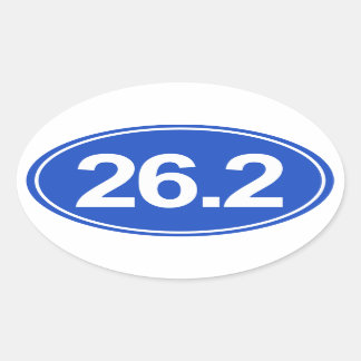 Marathon 26,2 mijl ovale Sticker (blauw)