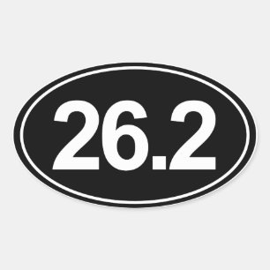 Marathon 26,2 miles ovaal sticker (zwart)