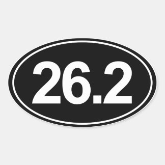 Marathon 26,2 miles ovaal sticker (zwart)