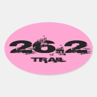 Marathon 26.2 Trail Ovaal Decal Zwart Op Roze Ovale Sticker