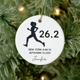 Marathon 26.2 Vrouwelijke Hardloper Aangepaste Naa Keramisch Ornament