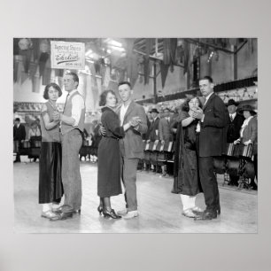 Marathon Dansers, 1923. Oude foto Poster