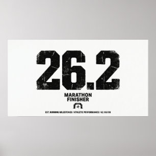 Marathon Finisher 26,2 Miles Hardlopen Cadeau Poster