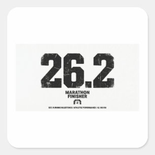 Marathon Finisher 26,2 Miles Hardlopen Cadeau  Vierkante Sticker