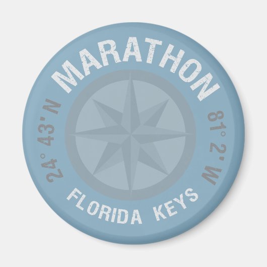 Marathon Florida Keys Nautical Latitude Longitude Magneet (Voorkant)