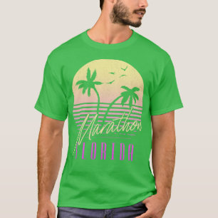 Marathon Florida Keys Vintage Tropische Zonsonderg T-shirt