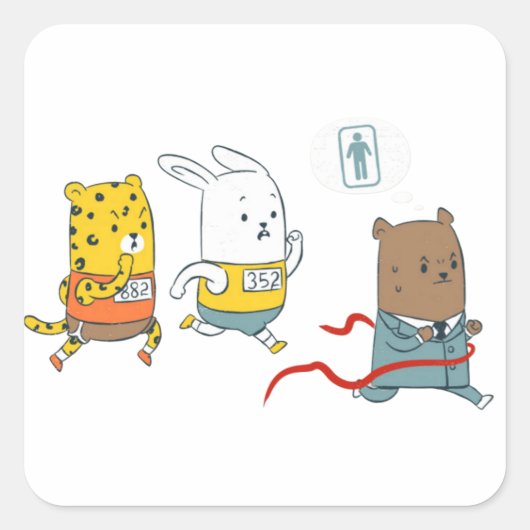 Marathon grappige sticker (Voorkant)