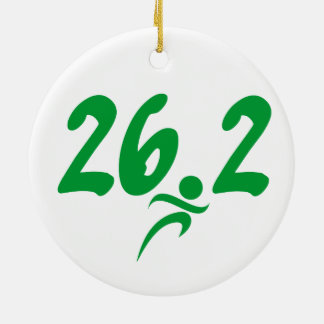 Marathon, groen 26.2 keramisch ornament