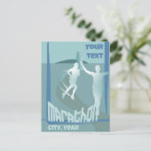 Marathon hardloop begroetings memorabilia briefkaa briefkaart (Staand voorkant)