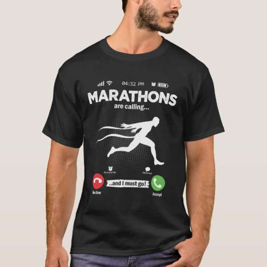 Marathon Is Calling I Must Go Jogging Hobby Marath T-shirt (Voorkant)