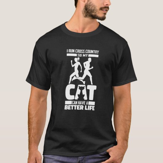 Marathon Kat Trail Runner Duurlopen T-shirt (Voorkant)