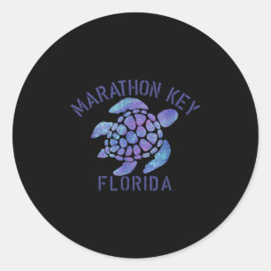 Marathon Key, FL Beach Design _ Tribal Turtle Gift Ronde Sticker