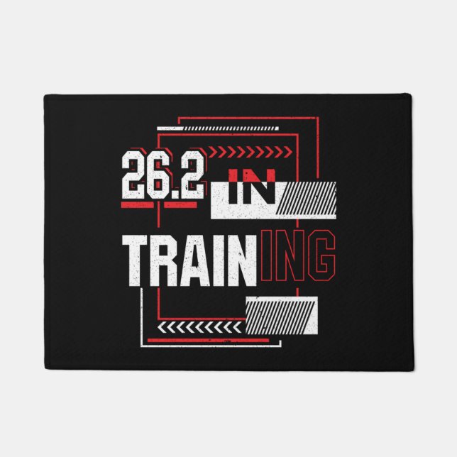 Marathon loopt - 26.2 in de Abstracte Opleiding Deurmat (Voorkant)
