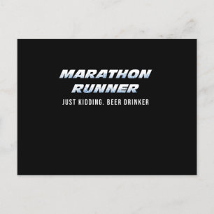 Marathon Lover Beer Drinker Alcohol Drinkers Gift Briefkaart