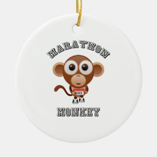 Marathon MOnkey Keramisch Ornament