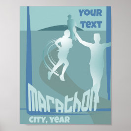 Marathon run memorabilia muur decor poster