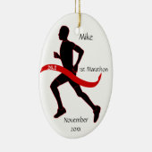 Marathon Runner Ornament - Mannelijk rood (Rechts)