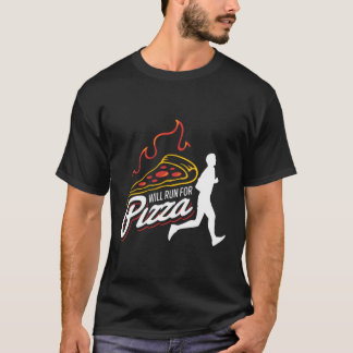 Marathon Runner Pride zal rennen voor pizza hardlo T-shirt
