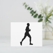 Marathon Runner Silhouet Briefkaart (Staand voorkant)