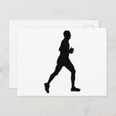 Marathon Runner Silhouet Briefkaart (Voorkant / Achterkant)