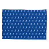 Marathon Runners op Blue Kussensloop (Achterkant-Links)