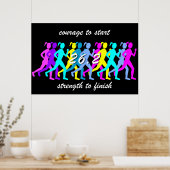 marathon voor vrouwen poster (Keuken)