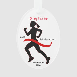 Marathon Woman Keepslag in het rood Ornament