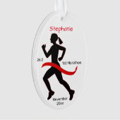 Marathon Woman Keepslag in het rood Ornament (voorkant)