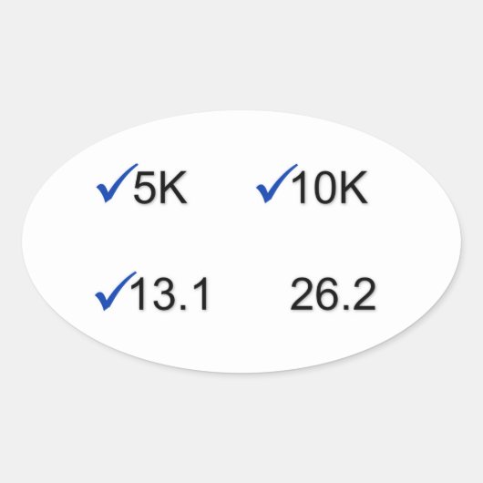 Marathondoelen Ovale Sticker (Voorkant)