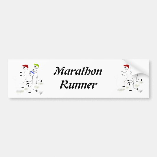 Marathonloper Bumpersticker (Voorkant)