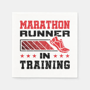 Marathonloper in opleiding servet