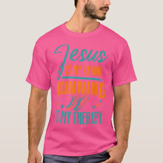 Marathonloper Jezus Is Mijn Heiland Hardlopen Is M T-shirt