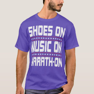 Marathonloper Marathon met Marath-On-muziek T-shirt