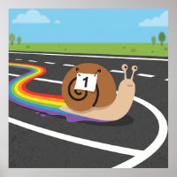 Marathonloper Slak Schattige Regenboogspoor