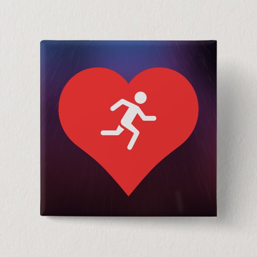 Marathons Pictogram Vierkante Button 5,1 Cm (Voorkant)