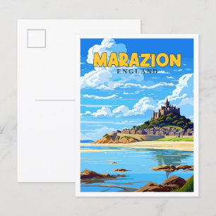 Marazion Engeland vintage reisillustratie Briefkaart