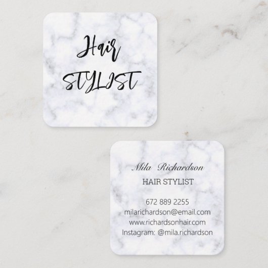 Marbel élégamment moderne carte de visite carré (Devant / Derrière)
