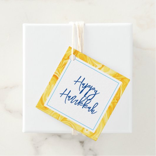 Marbelized Verfkunst HAPPY HANUKKAH Vakantie Bedankjes Labels (In situ)