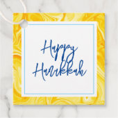 Marbelized Verfkunst HAPPY HANUKKAH Vakantie Bedankjes Labels (Voorkant)