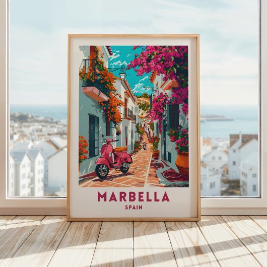 Marbella Espagne Travel Print Poster Wall Art